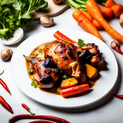 Tandoori Style Chicken with Carrots and Mushrooms