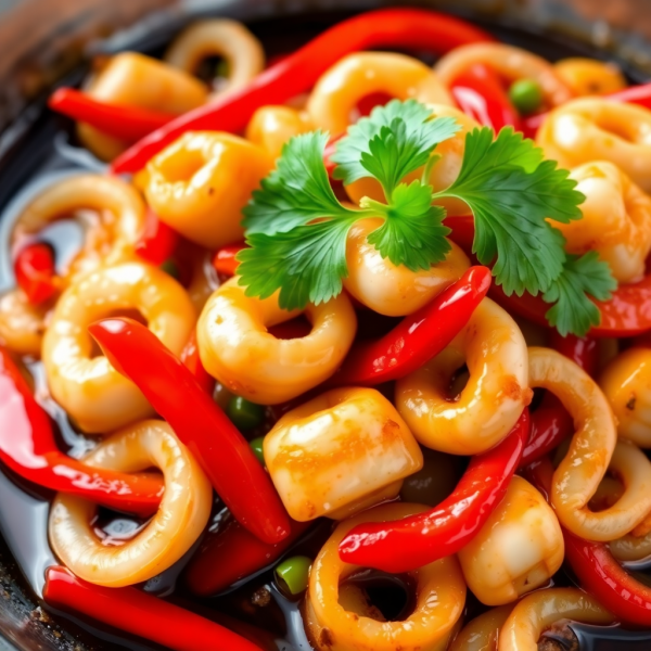 Spicy Garlic Squid Stir-Fry