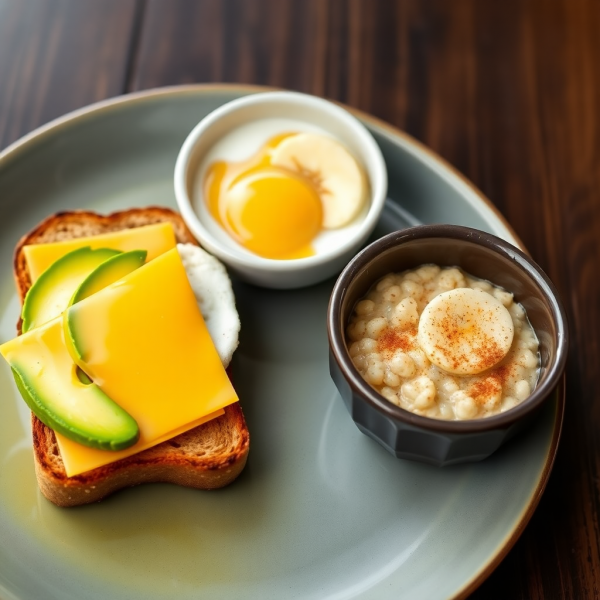 Quick Breakfast Sandwich with Yogurt and Oatmeal