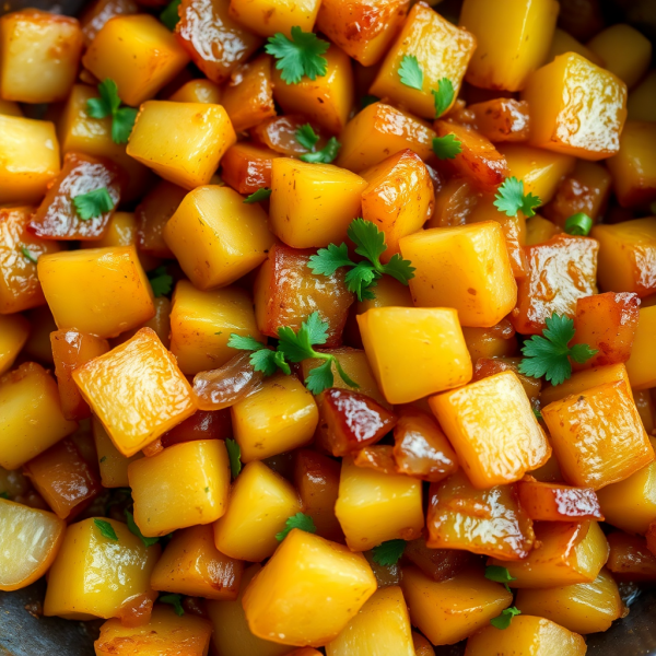 Coffee-Infused Potato and Onion Hash