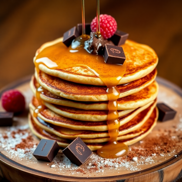 Protein-Packed Chocolate Honey Pancakes