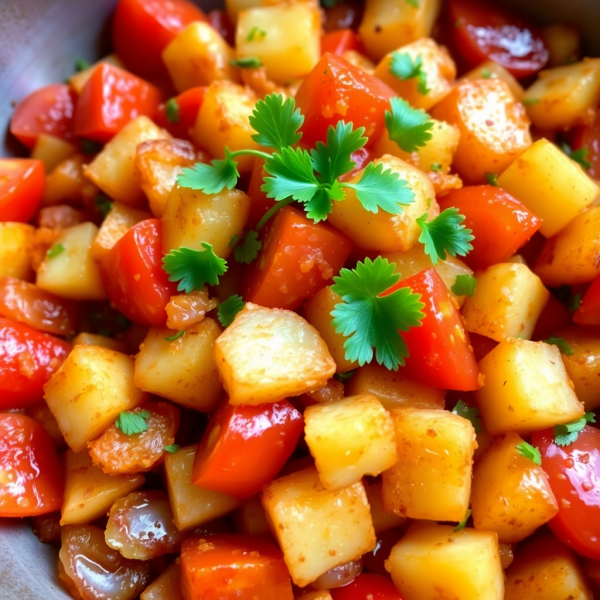 Savory Potato Tomato Hash