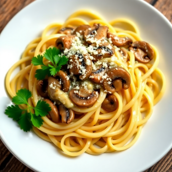 Garlic Mushroom Tagliatelle