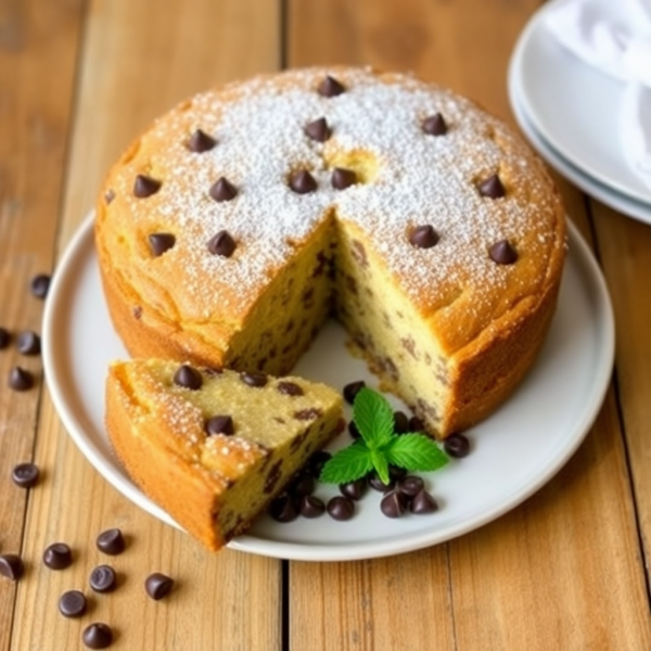 Oat Flour Chocolate Chip Torta