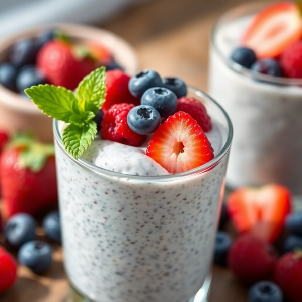 Chia Seed Pudding with Mixed Berries