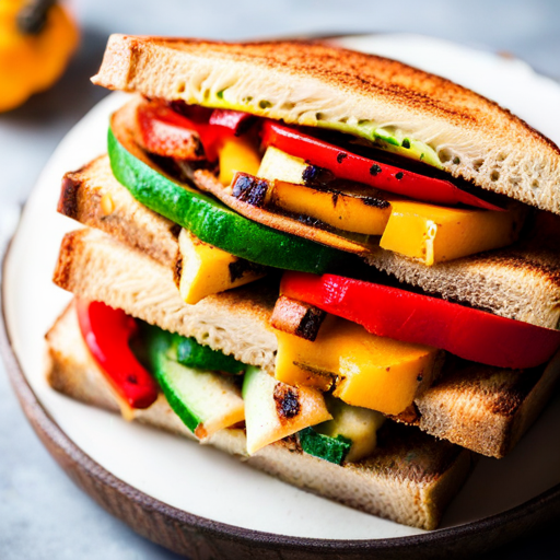 Caribbean Hummus Grilled Veggie Sandwich