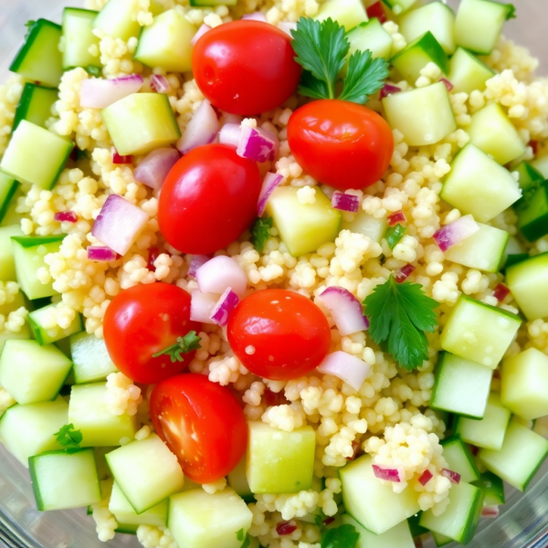 Cucumber and Quinoa Salad with Lemon Vinaigrette