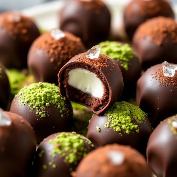 Matcha Dark Chocolate Truffles