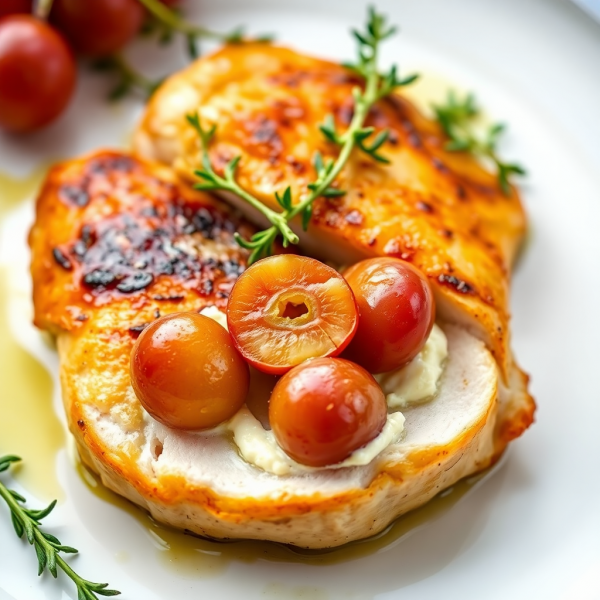 Grapes and Goat Cheese Stuffed Chicken Breast