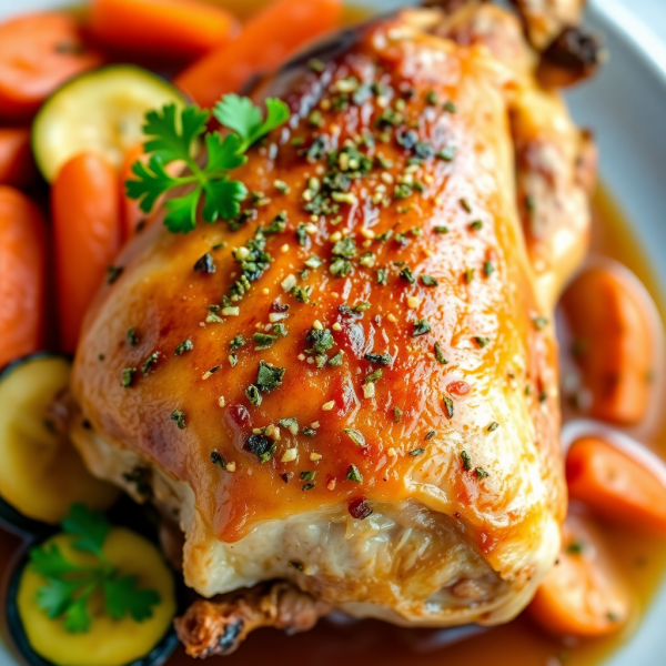 Herb-Roasted Rabbit with Garlic and Vegetables