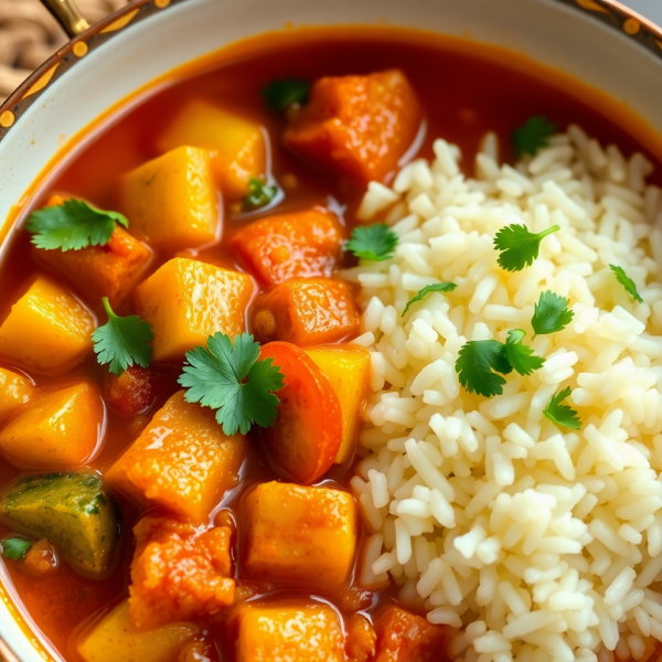 Spiced Vegetable Curry with Rice