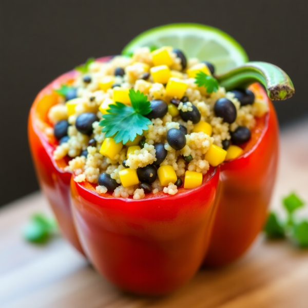 Quinoa and Black Bean Stuffed Bell Peppers