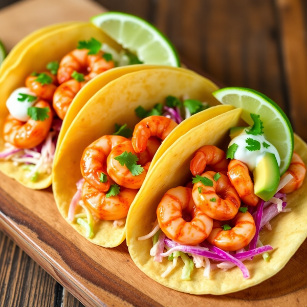 Spicy Garlic Shrimp Tacos