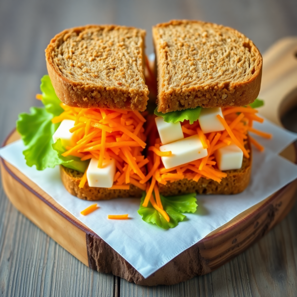 Cheesy Carrot Whole Wheat Sandwich