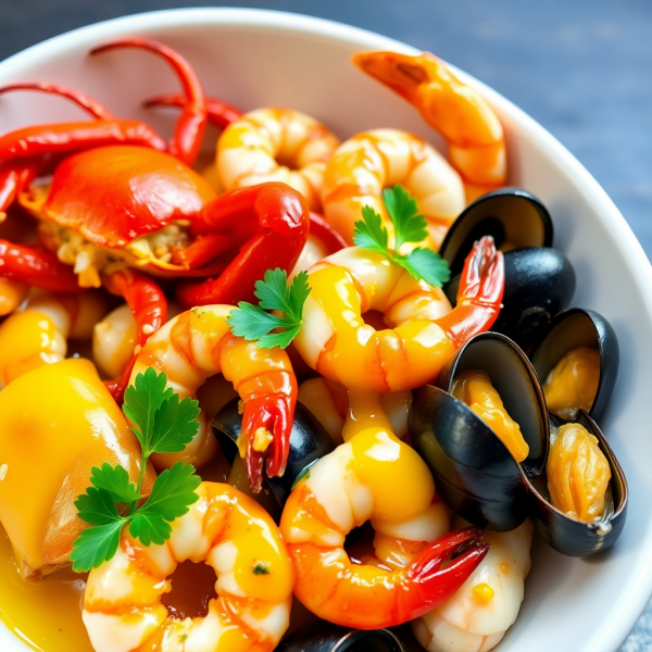 Seafood Medley in Garlic Butter Sauce