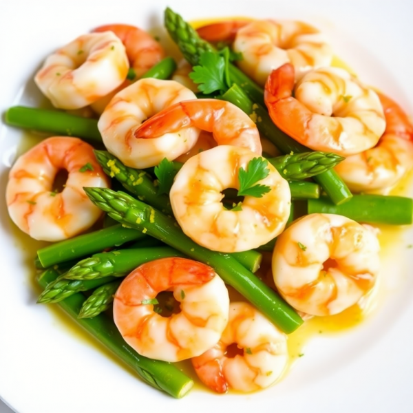 Garlic Lemon Shrimp with Asparagus