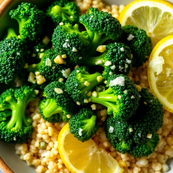 Garlic Lemon Broccoli with Quinoa