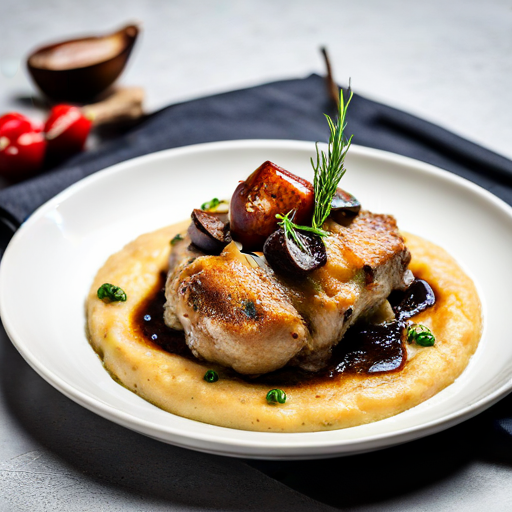 Duck with Potato Mash and Mushroom Sauce