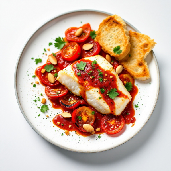 Catalan-Style Cod with Romesco Sauce
