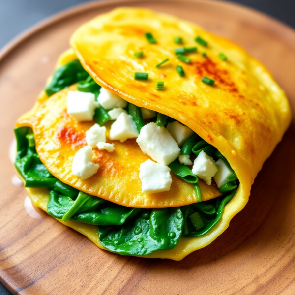 Savory Spinach and Feta Omelette