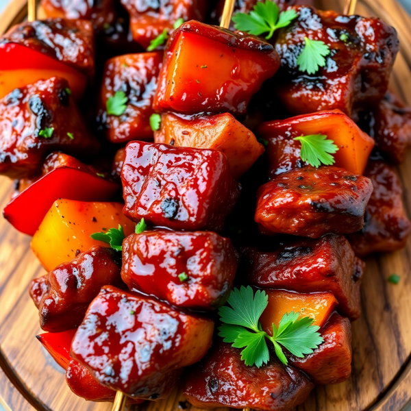 Grilled BBQ Beef Skewers