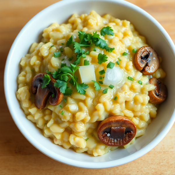 Creamy Garlic Mushroom Risotto