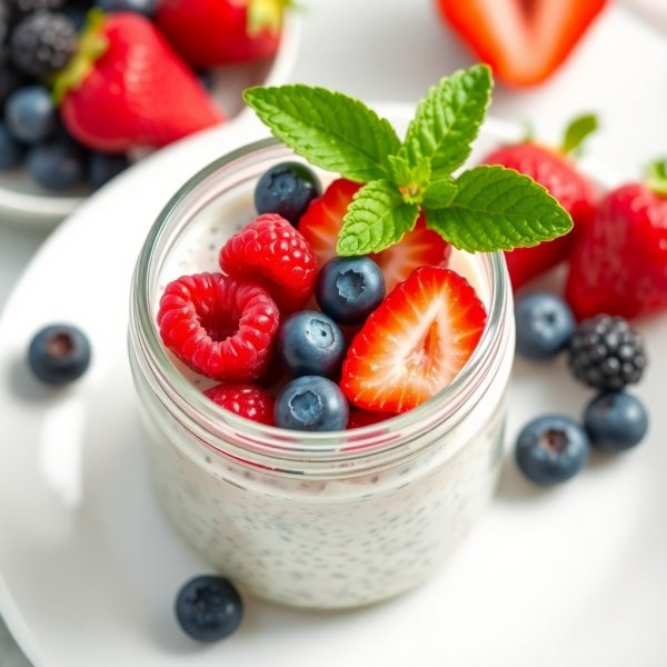 No-Bake Mixed Berry Chia Pudding