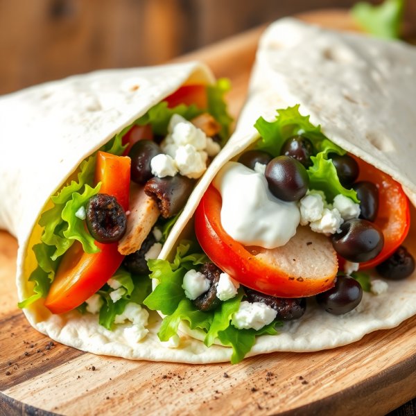 Chicken and Olive Tapenade Wrap