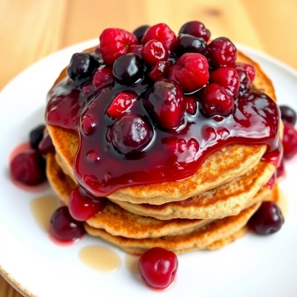 Wholemeal Pancakes with Berry Compote