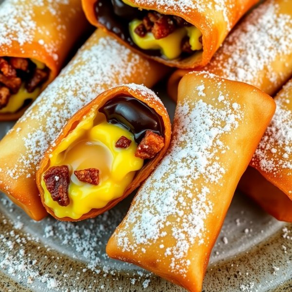 Chocolate Bacon Egg Rolls