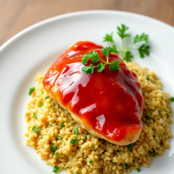 Savory Jelly-Glazed Chicken with Herb Quinoa
