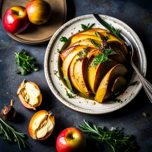 Roasted Apple with Garlic and Herbs