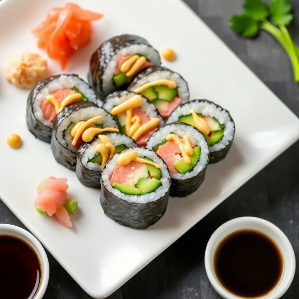 Baked Salmon Sushi Rolls