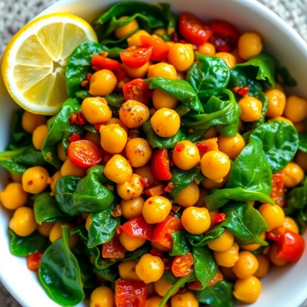 Spicy Chickpea and Spinach Stir-Fry