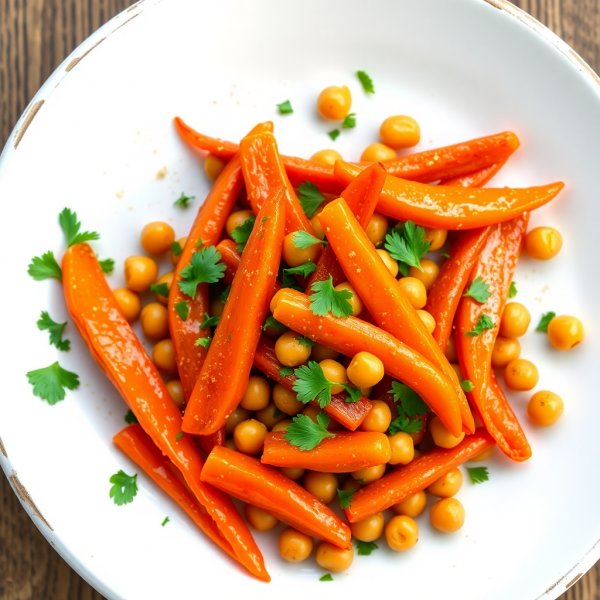 Honey Glazed Carrot and Chickpea Stir-Fry