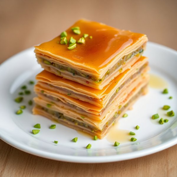 Baklava with Honey and Pistachios