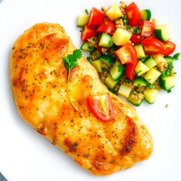 Lemon Herb Chicken with Quinoa Salad Recipe (30 min) | cookAIfood