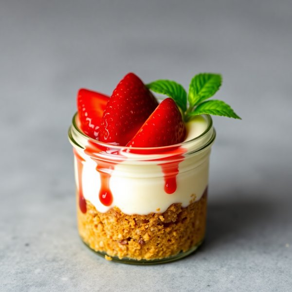Single-Serve Strawberry Cheesecake