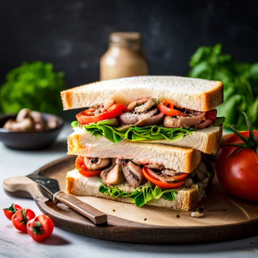 Tuna, Tomato, and Mushroom Sandwich