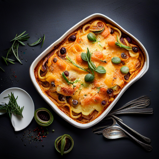 Cheesy Potato and Olive Gratin