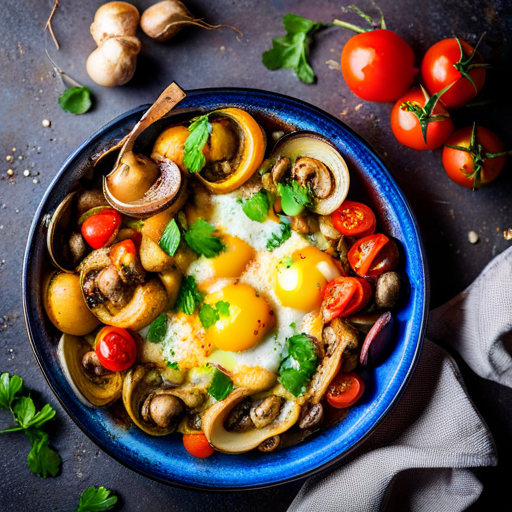 Egyptian Baked Eggs with Mushrooms and Onions