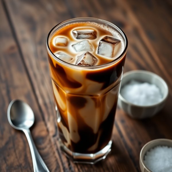 Classic Iced Coffee with Milk and Sugar