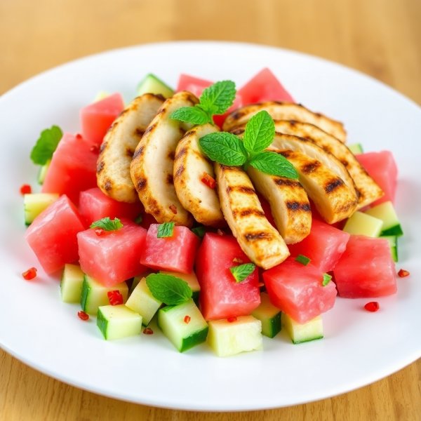 Spicy Watermelon Chicken Salad