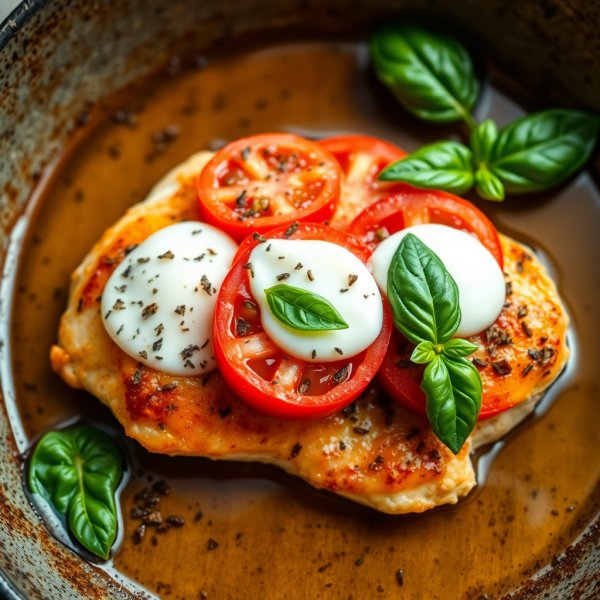 Cheesy Tomato Chicken Skillet