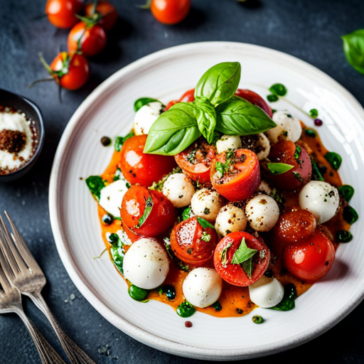 Spherified Tomato Mozzarella