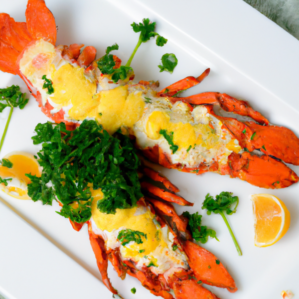 Grilled Lobster with Lemon Butter Sauce