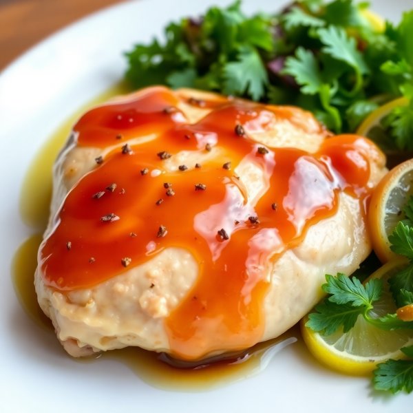 Savory Jelly-Glazed Chicken with Herb Salad
