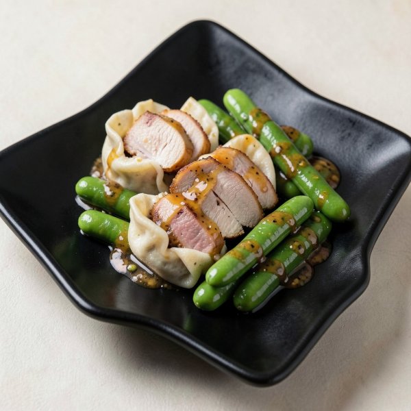 Roast Duck Wrapped Tofu Pockets with Savory Broad Beans