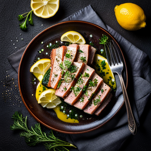 Grilled Tuna Steak with Lemon-Herb Butter