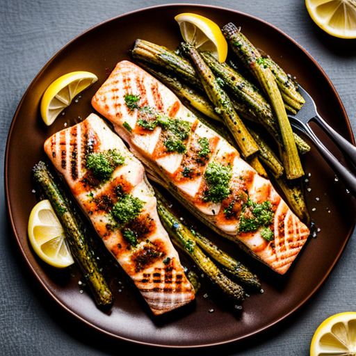 Grilled Salmon with Lemon Herb Sauce Recipe | cookAIfood